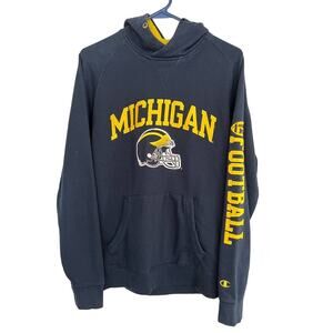 Vintage Champion Michigan Hoodie Embroidered Sweatshirt Wolverines SZ MEDIUM